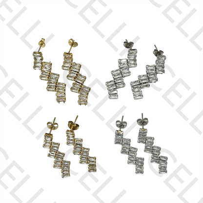 Steel Earring - Brilliant Zig Zag