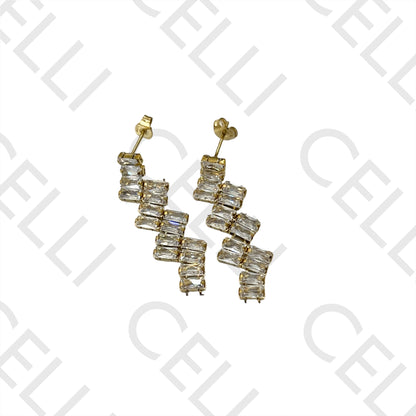 Steel Earring - Brilliant Zig Zag