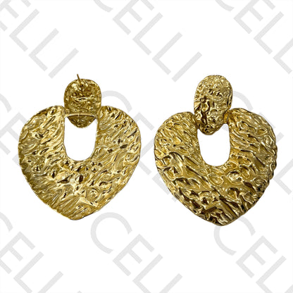 钢制耳环 - 细节心形