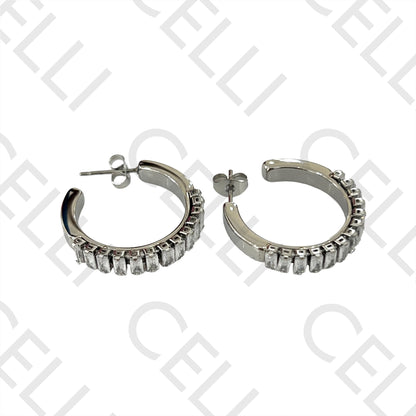 Steel Earring - Brilliant Cut