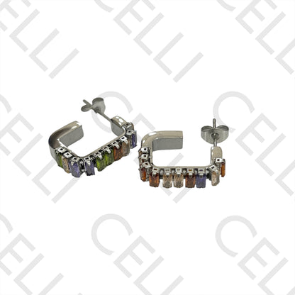 Steel Earring - Brilliant Cut