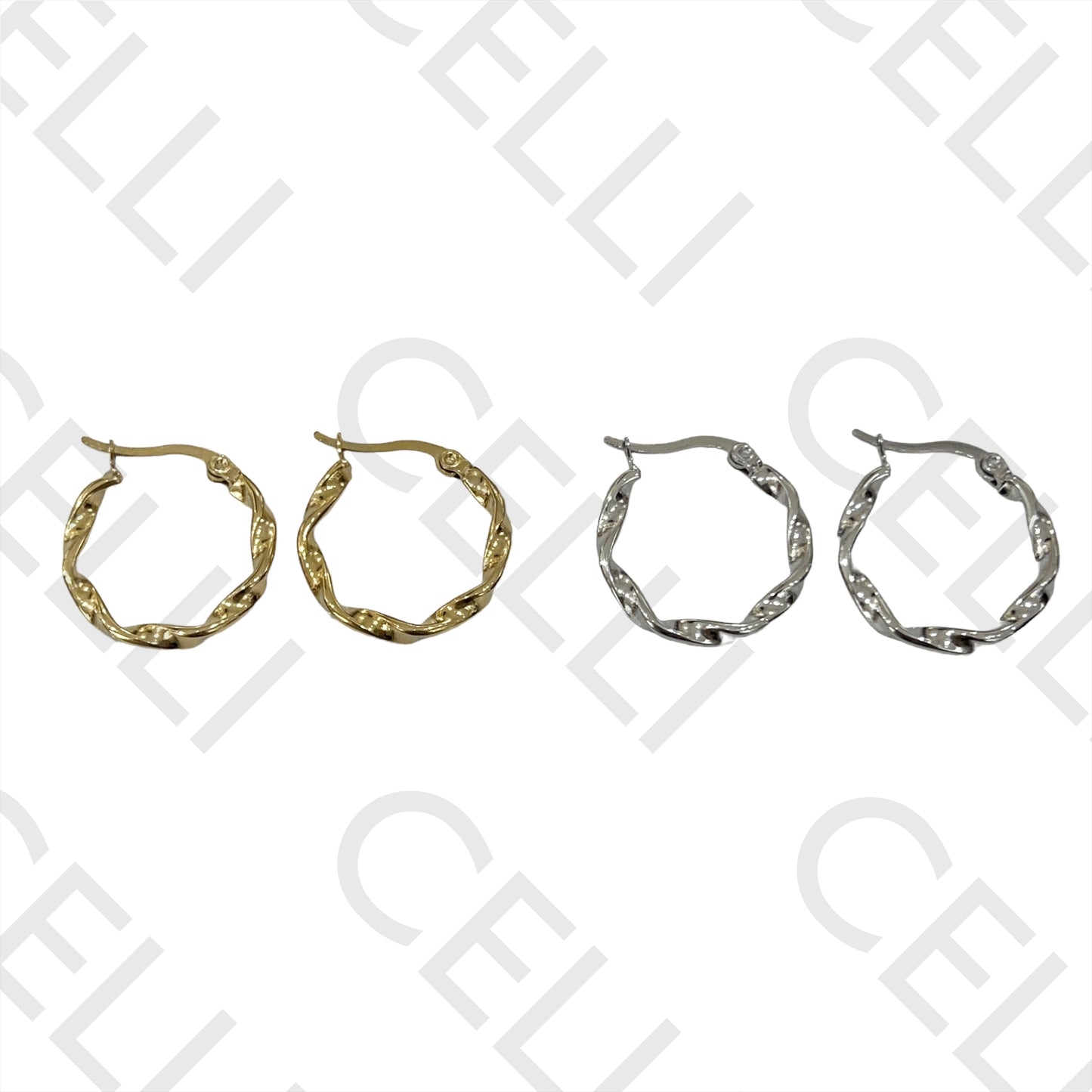 扭曲钢制耳环圈