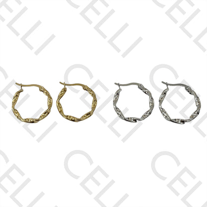 扭曲钢制耳环圈