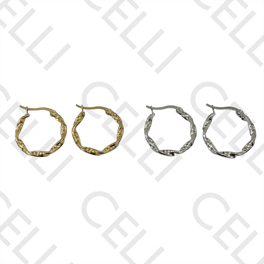 扭曲钢制耳环圈