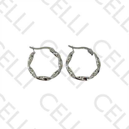 扭曲钢制耳环圈