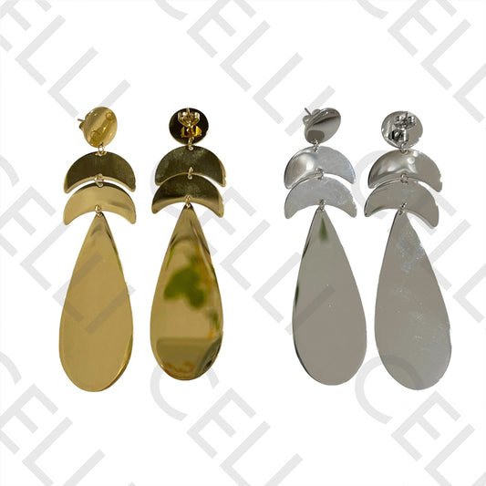 Steel Earring - Leaves (Mirror)