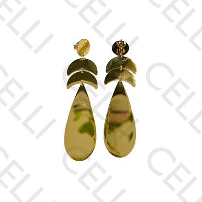 钢制耳环 - 叶子（镜面）