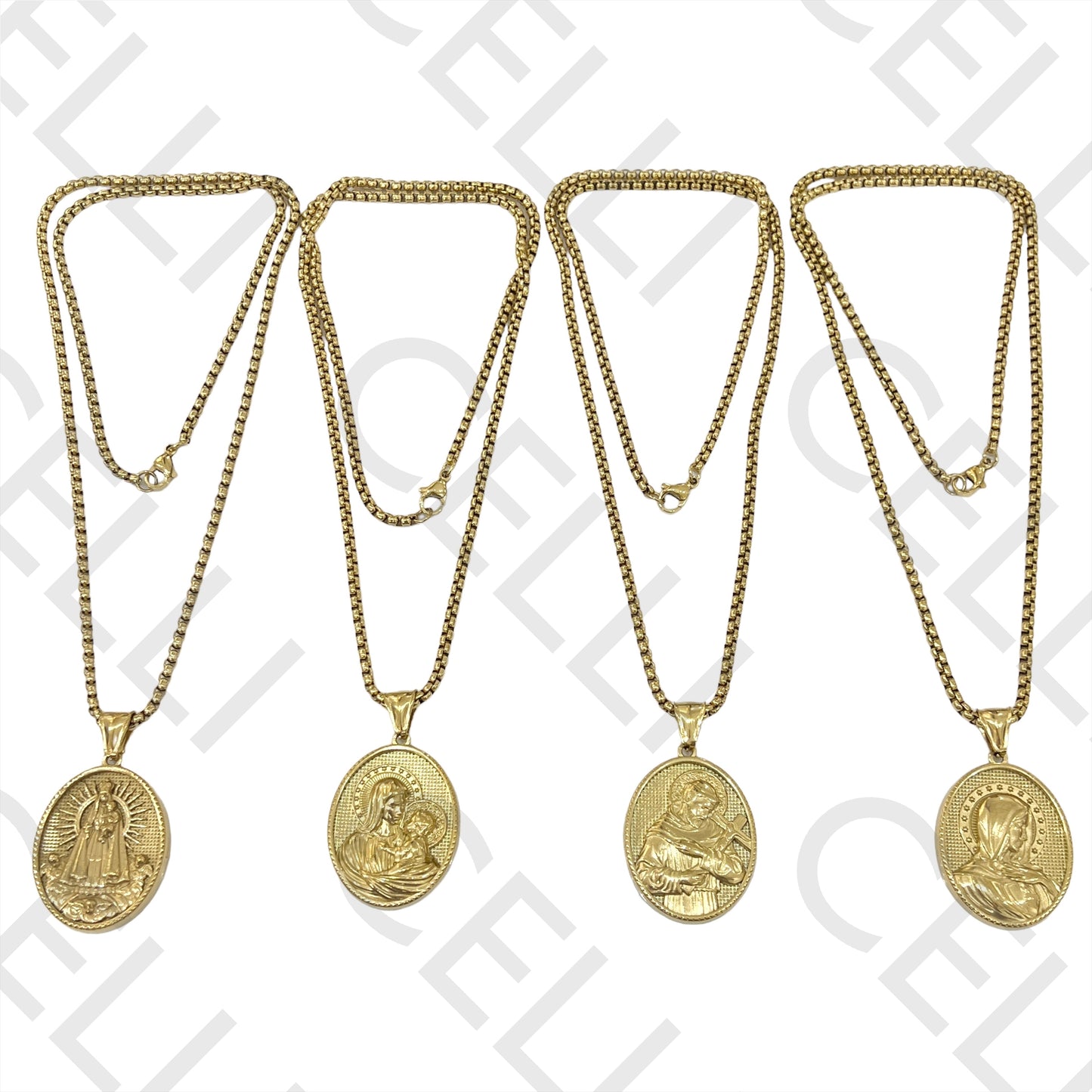 不锈钢项链 - 宗教奖章