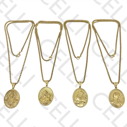 不锈钢项链 - 宗教奖章