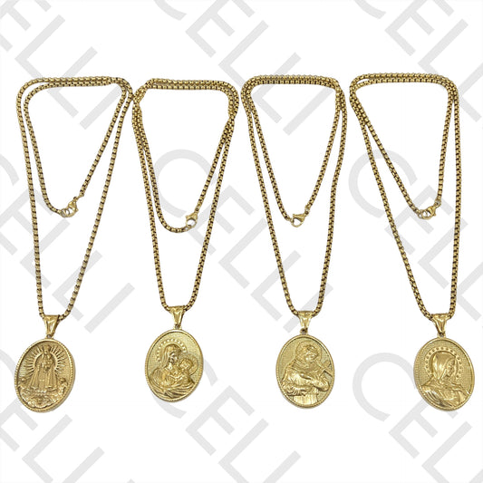 不锈钢项链 - 宗教奖章