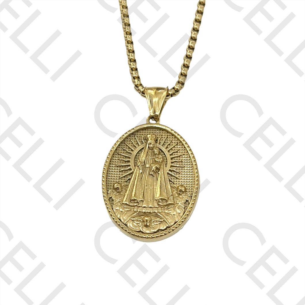 Collar de acero - medalla religiosa