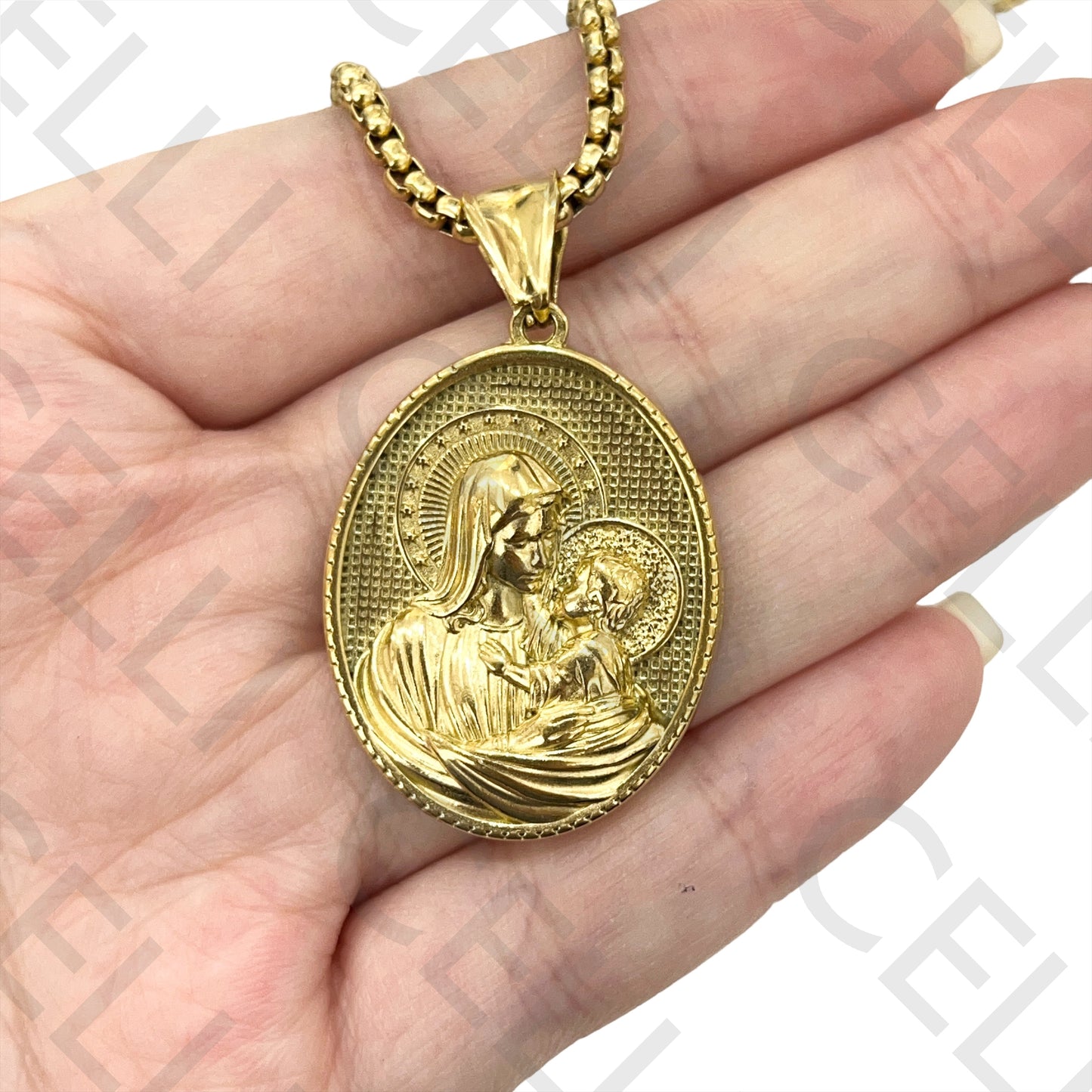 不锈钢项链 - 宗教奖章