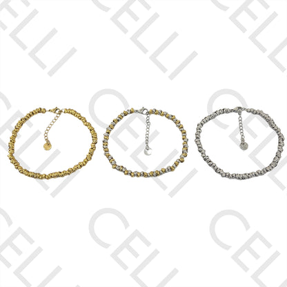 Pulseira de Aço - argolas de aço (corrente de aço por dentro e elos soldados)