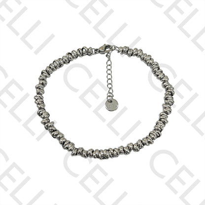 Pulseira de Aço - argolas de aço (corrente de aço por dentro e elos soldados)