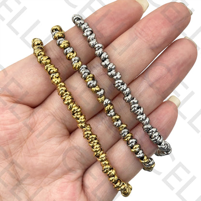 Pulseira de Aço - argolas de aço (corrente de aço por dentro e elos soldados)