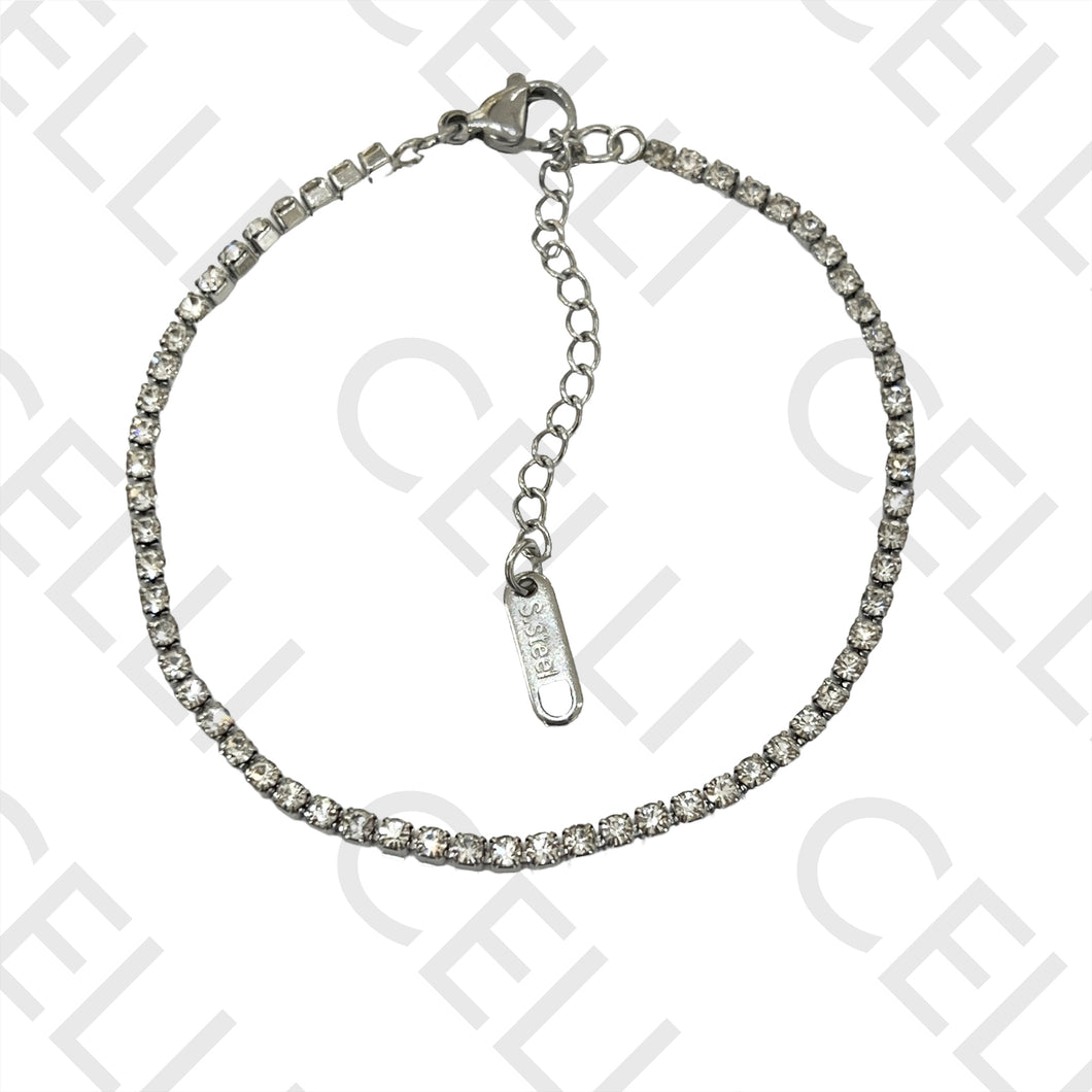 Pulsera de acero - diamantes simples