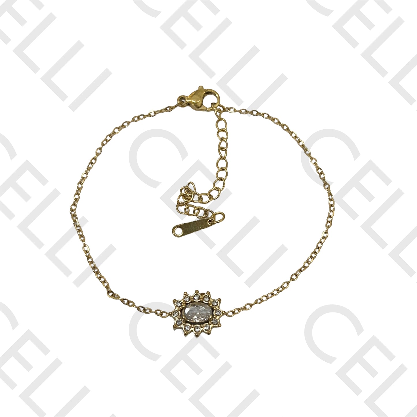 Colar / Pulseira / Brinco de Aço - brilhantes simples