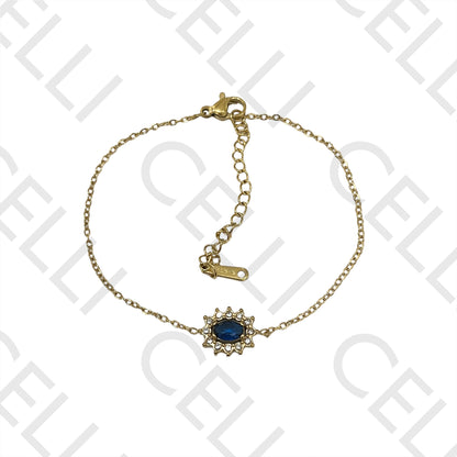 Colar / Pulseira / Brinco de Aço - brilhantes simples