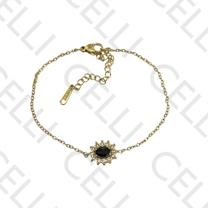 Colar / Pulseira / Brinco de Aço - brilhantes simples