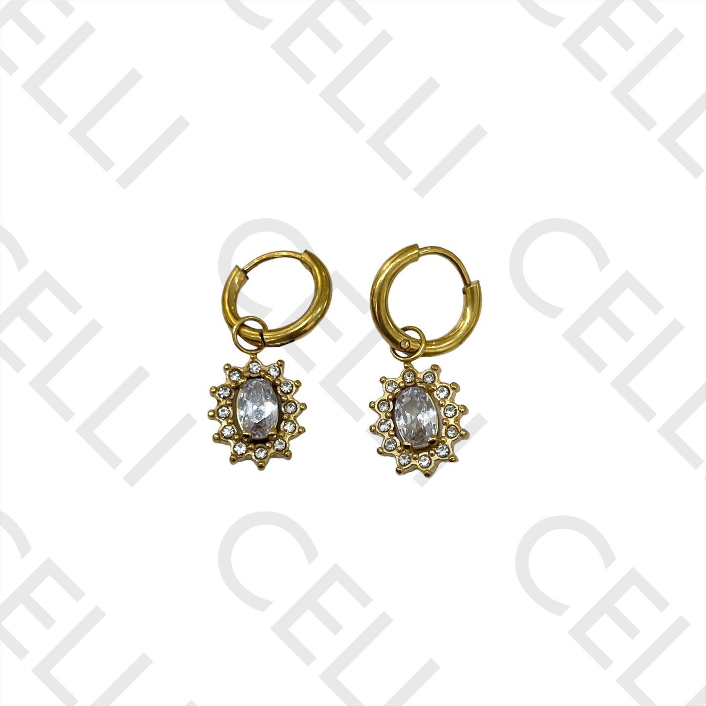 Colar / Pulseira / Brinco de Aço - brilhantes simples