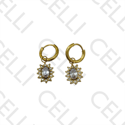 Colar / Pulseira / Brinco de Aço - brilhantes simples