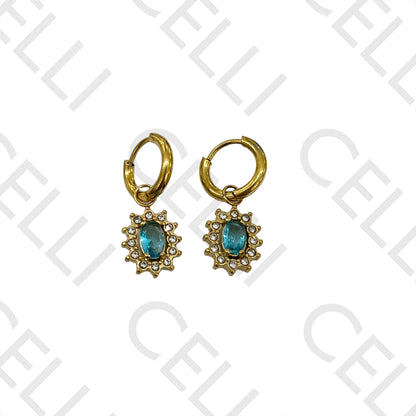 Colar / Pulseira / Brinco de Aço - brilhantes simples