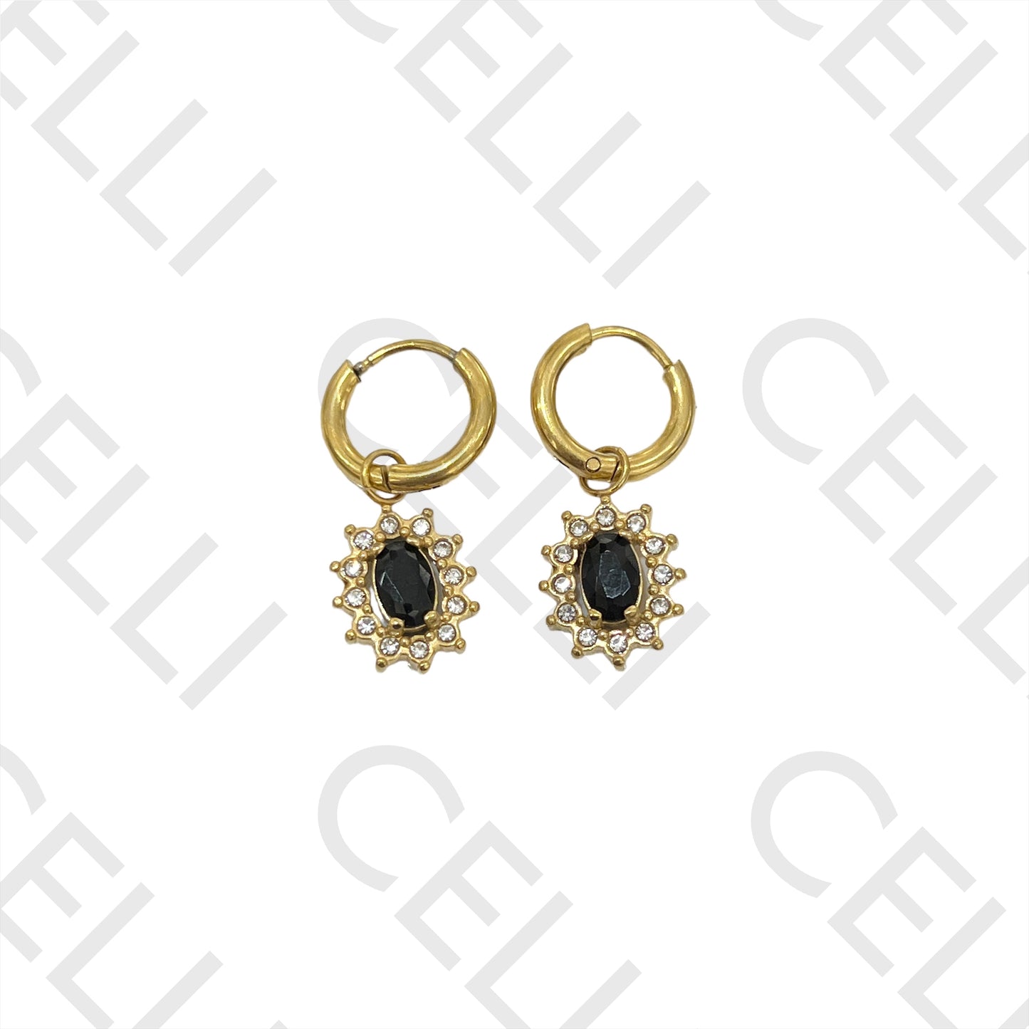 Colar / Pulseira / Brinco de Aço - brilhantes simples