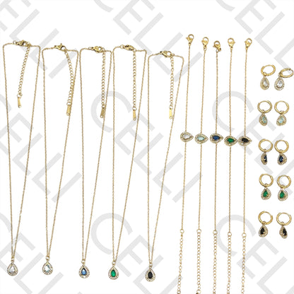 项链/手链/耳环 - 简约闪亮不锈钢