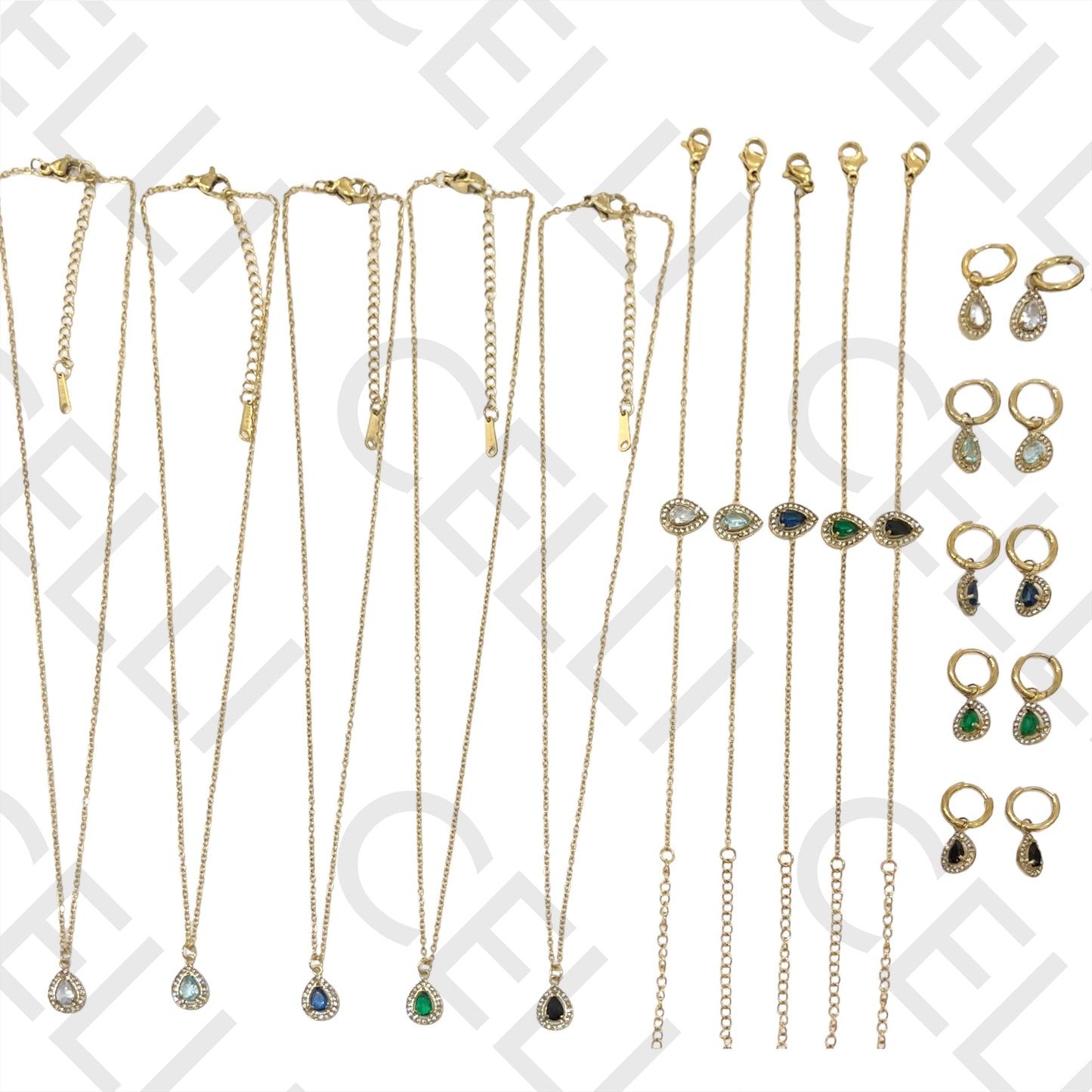 项链/手链/耳环 - 简约闪亮不锈钢