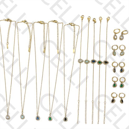 项链/手链/耳环 - 简约闪亮不锈钢