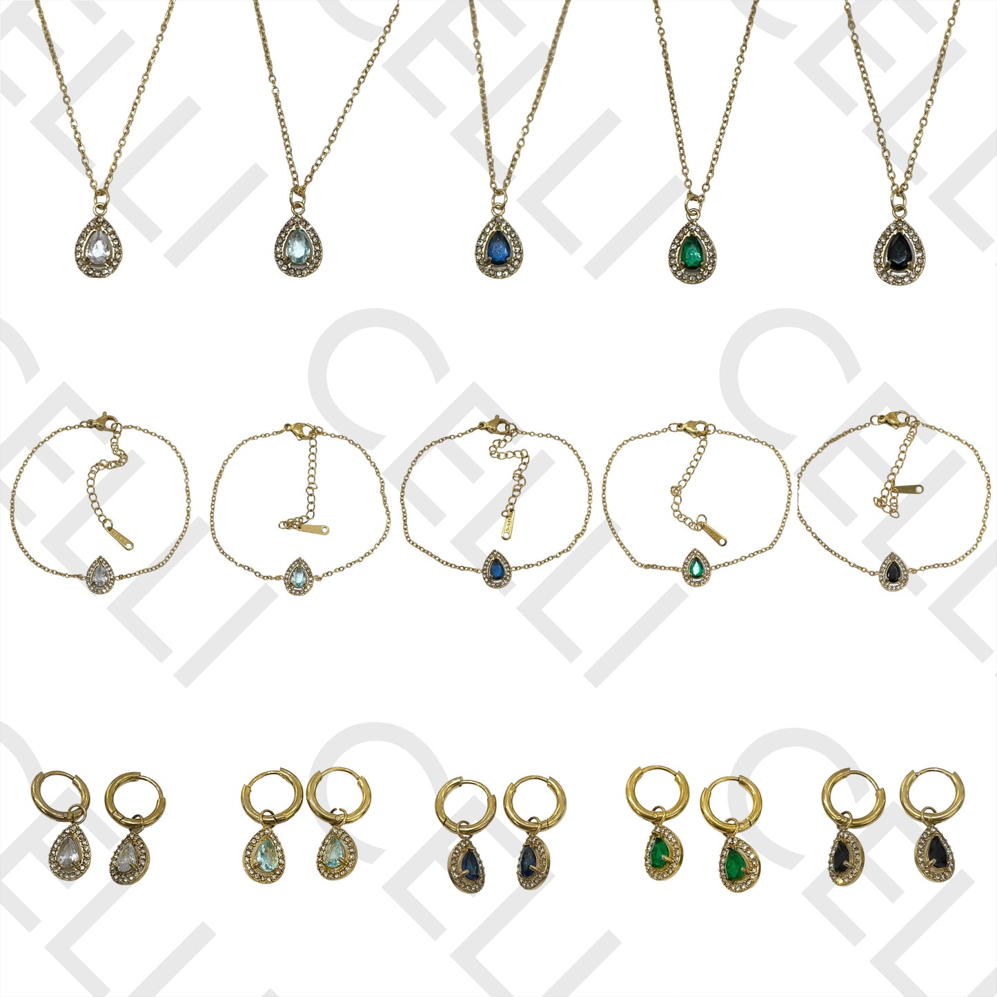 项链/手链/耳环 - 简约闪亮不锈钢