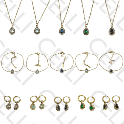 项链/手链/耳环 - 简约闪亮不锈钢