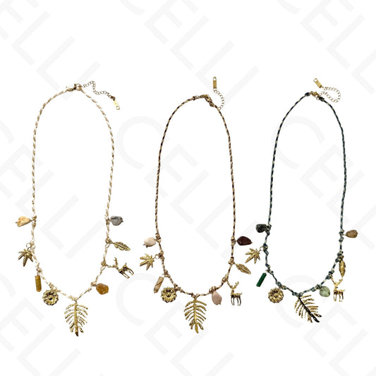 Collar de acero - cuadrado con nácar