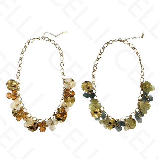 Collar de acero - cuadrado con nácar