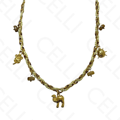 Collar de acero - cuadrado con nácar