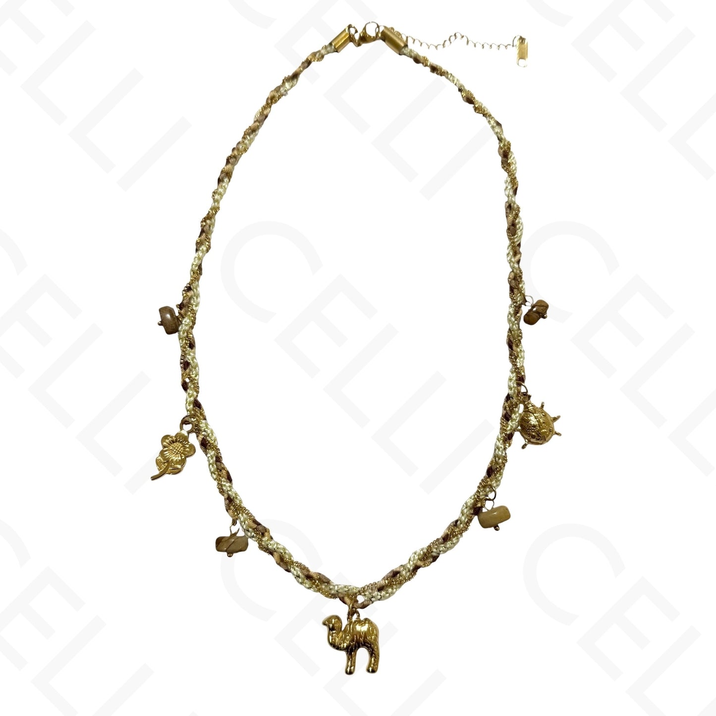 Collar de acero - cuadrado con nácar