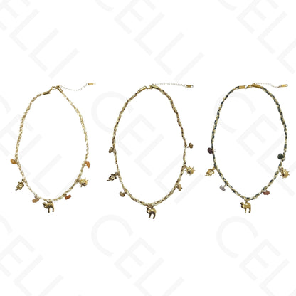 Collar de acero - cuadrado con nácar