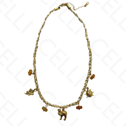 Collar de acero - cuadrado con nácar