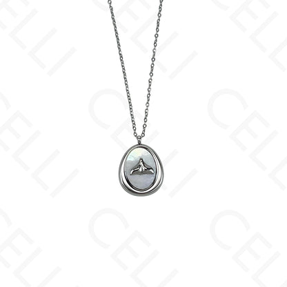 Collar de acero - cola de sirena esmaltada