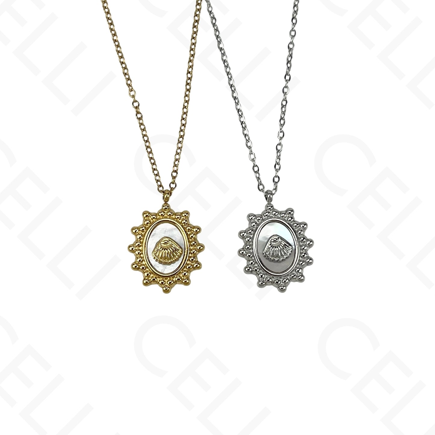 Collar de acero - 7 medallas de santas