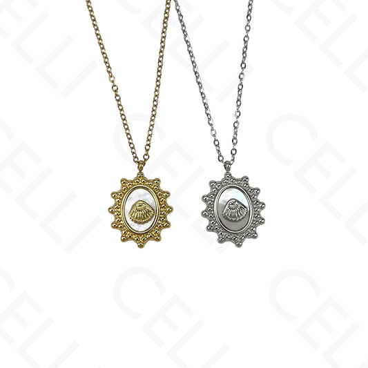 Steel necklace - 7 saint medals