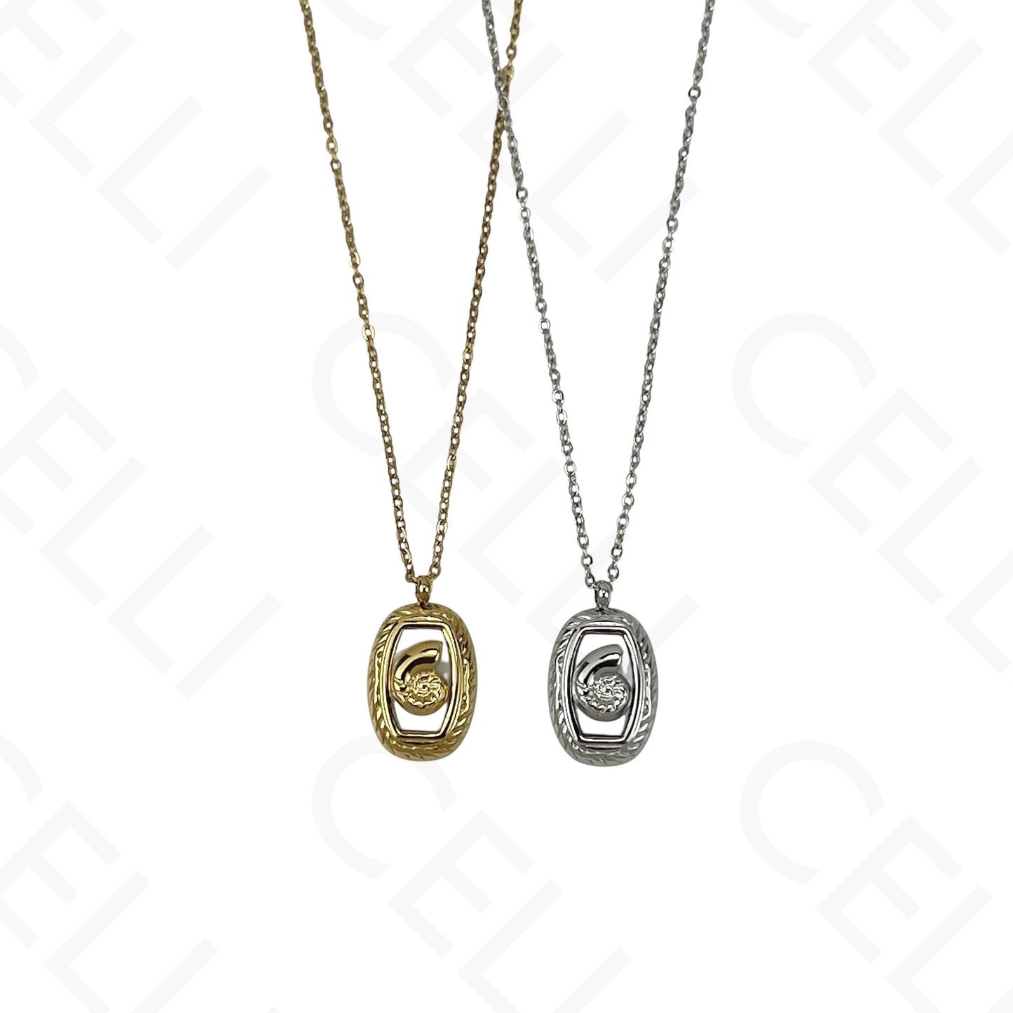 Steel necklace - 7 saint medals