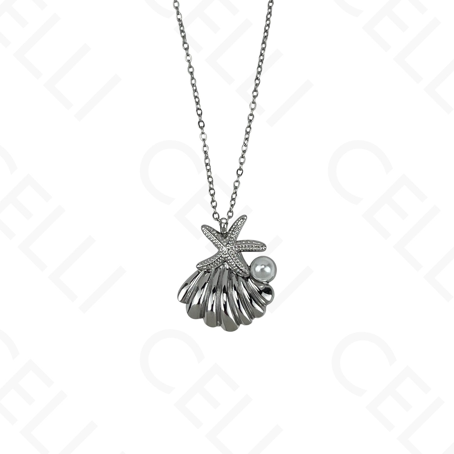 Steel necklace - 7 saint medals