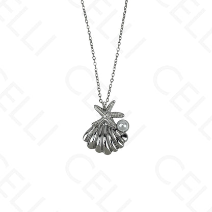 Steel necklace - 7 saint medals