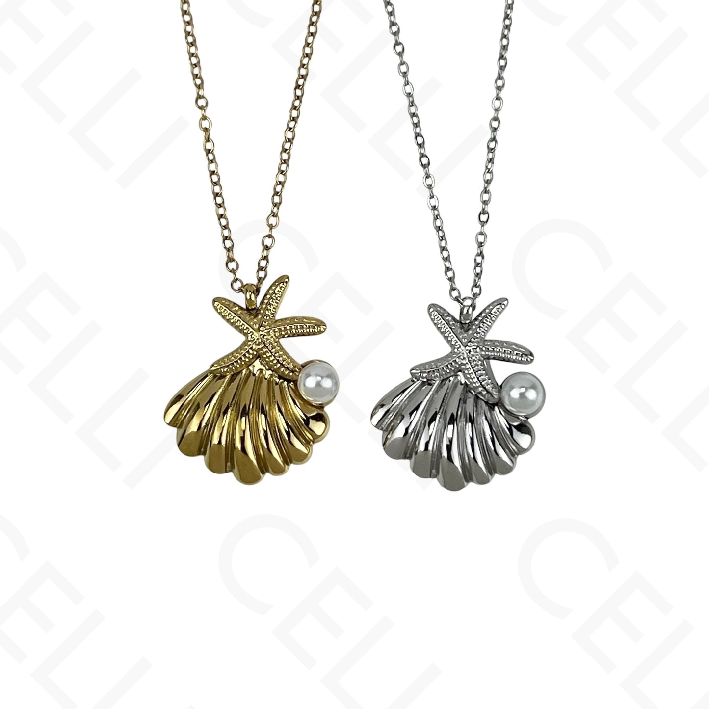 Steel necklace - 7 saint medals