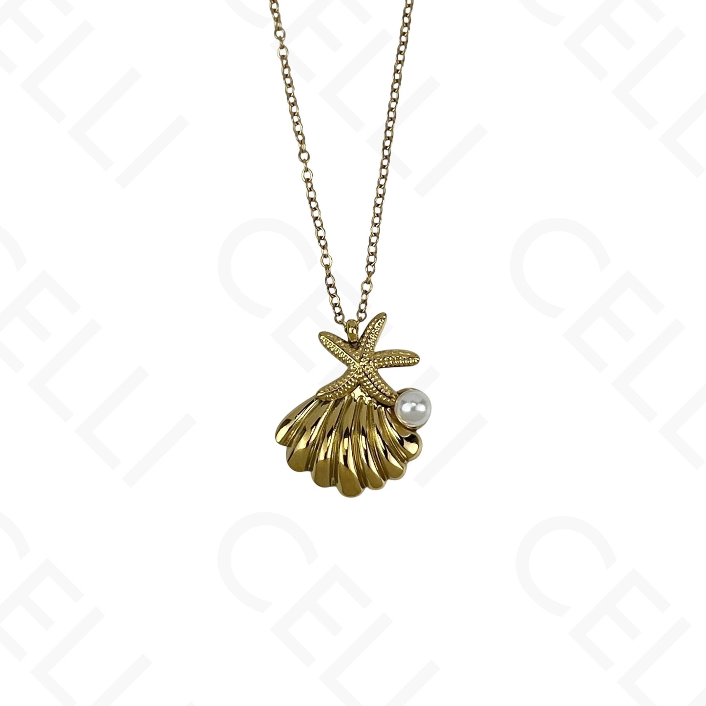 Steel necklace - 7 saint medals