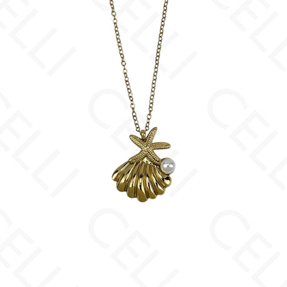Steel necklace - 7 saint medals