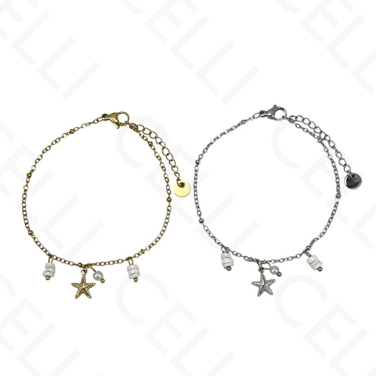 Pulseira de aço - estrela do mar