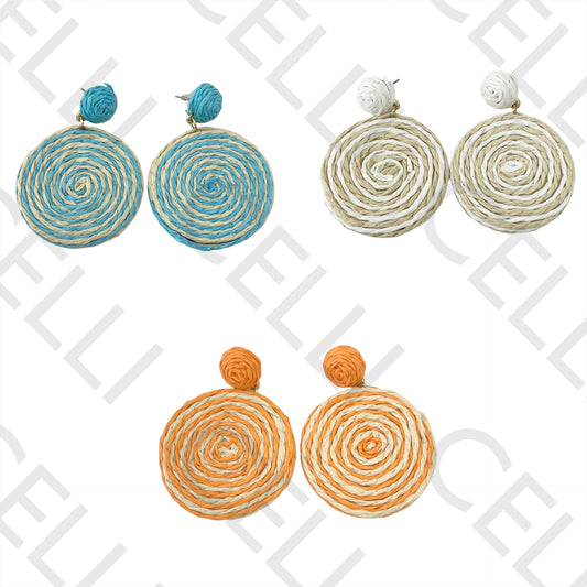 Fashion Earrings with straw/paper