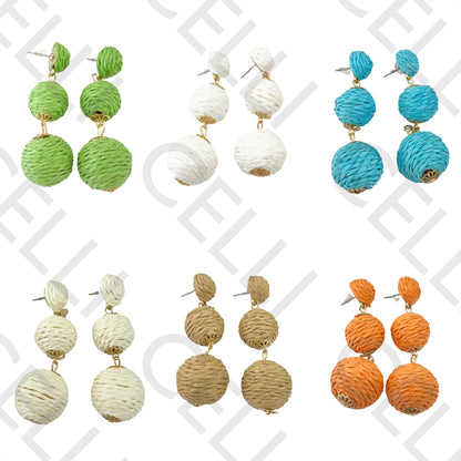 Fashion Earrings with straw/paper